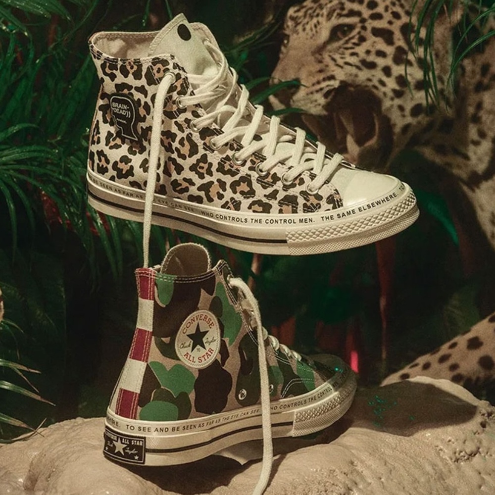 Brain Dead X Chuck Taylor (Converse) 70 HIGH - 'Mismatched Prints' (M6/W8) NWT